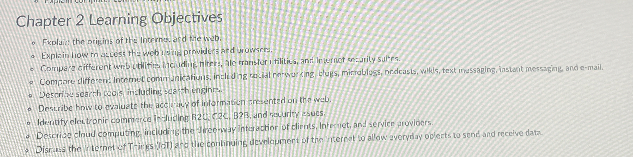 Chapter 2 Learning Objectives Explain the origins