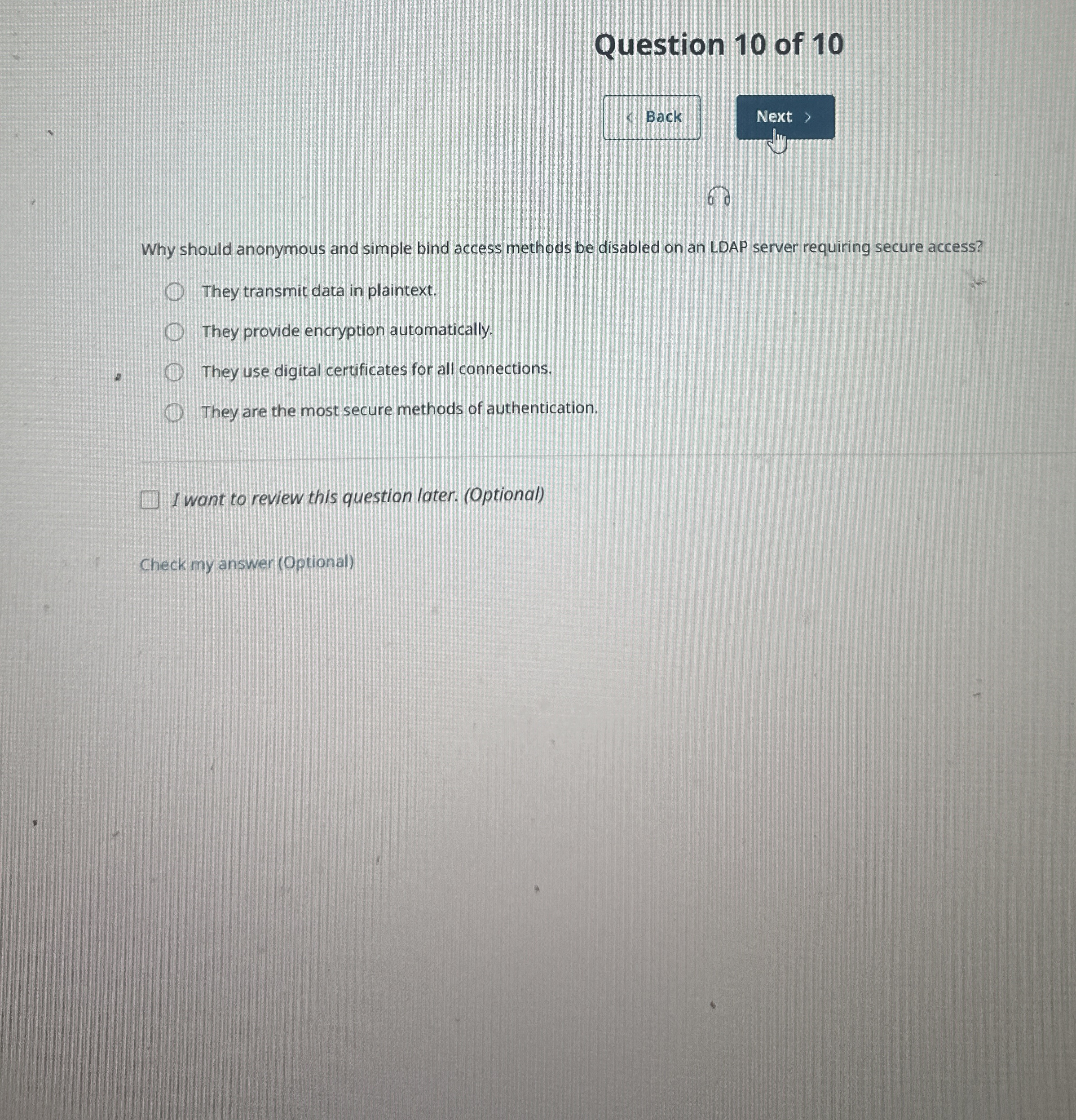 Question 1 0 of 1 0 Back Next  style=