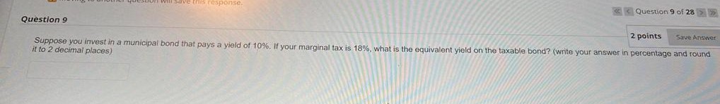 Question 10 2 points Save Answer Suppose a stock