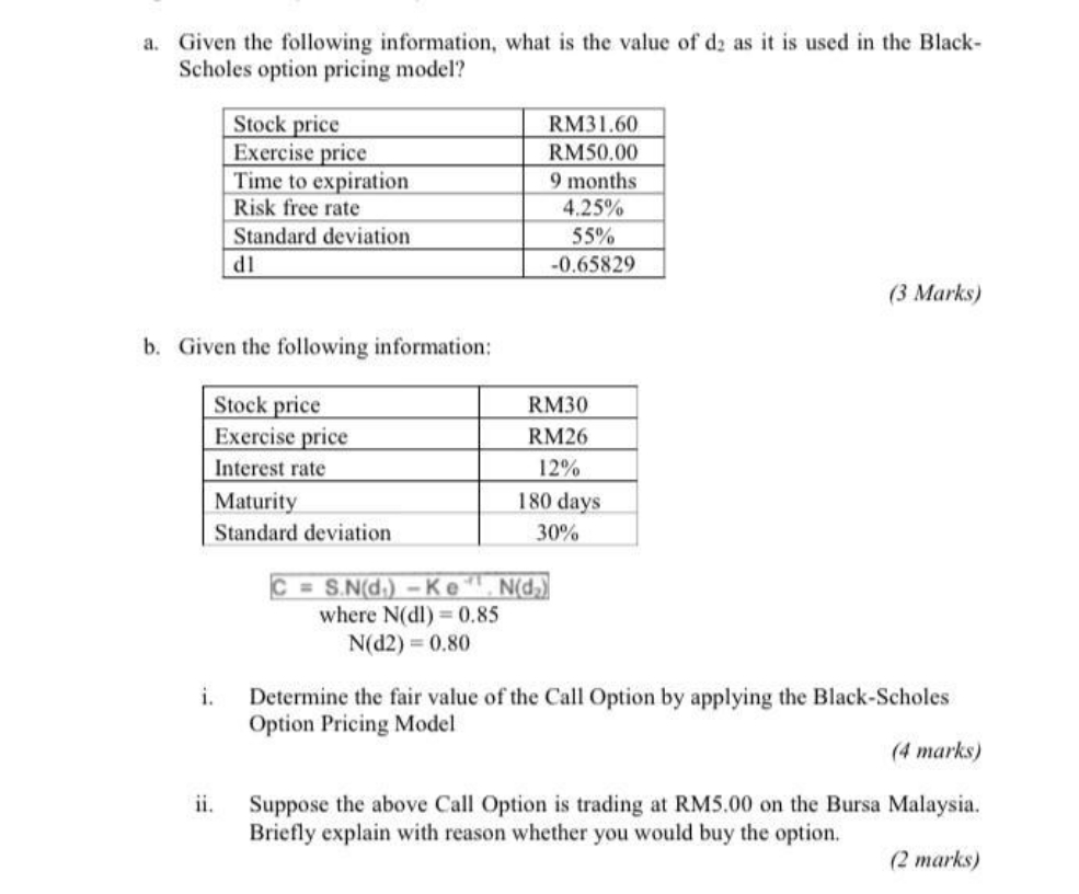 can anyone help me answer this. tq a. Given the