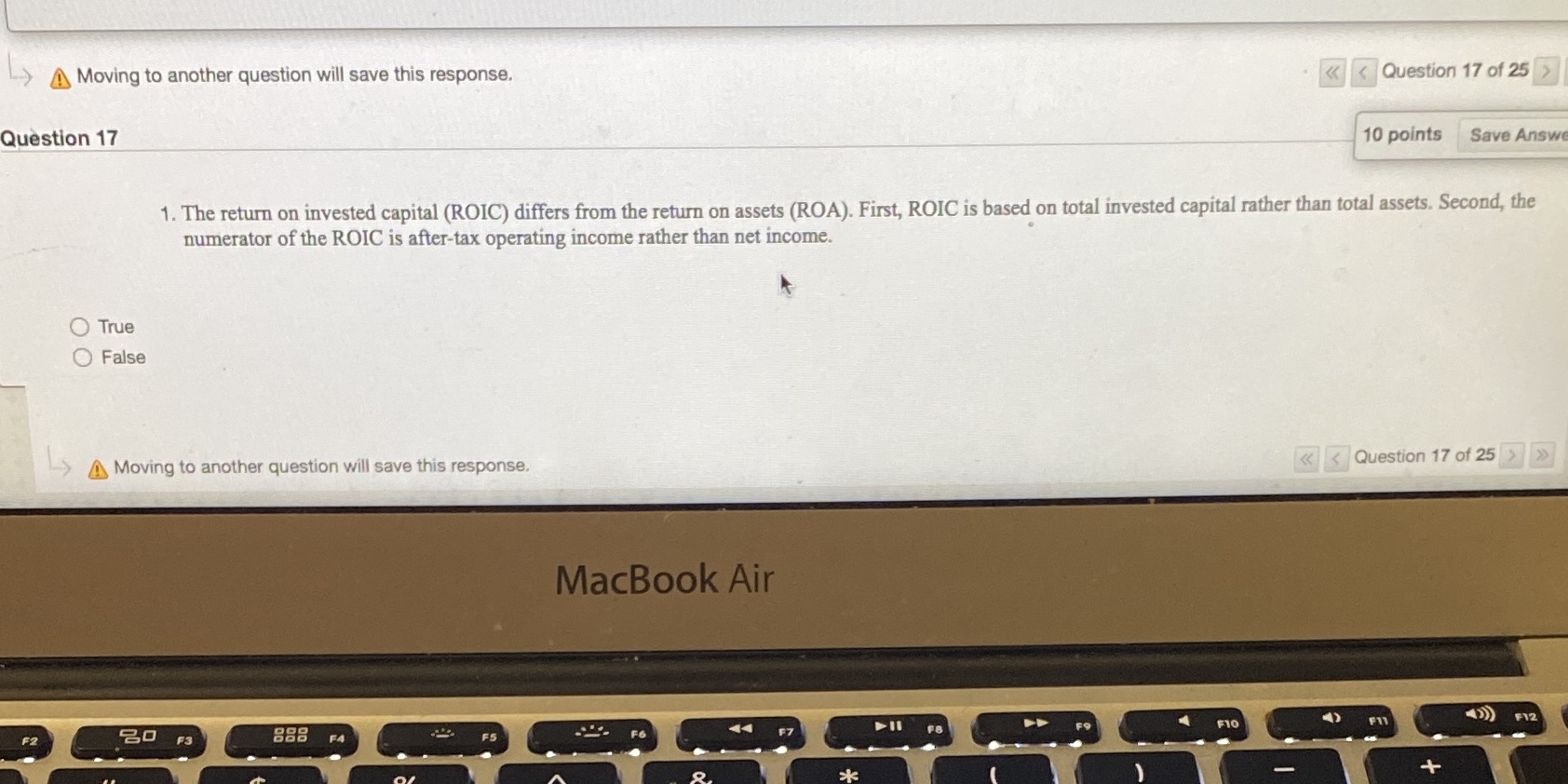 A Moving to another question will save this