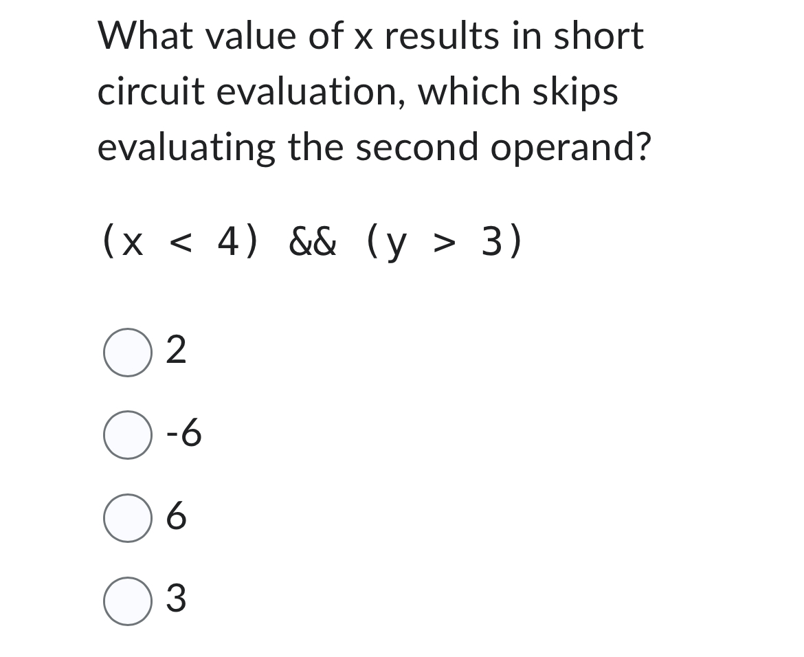 What value of x results in short circuit