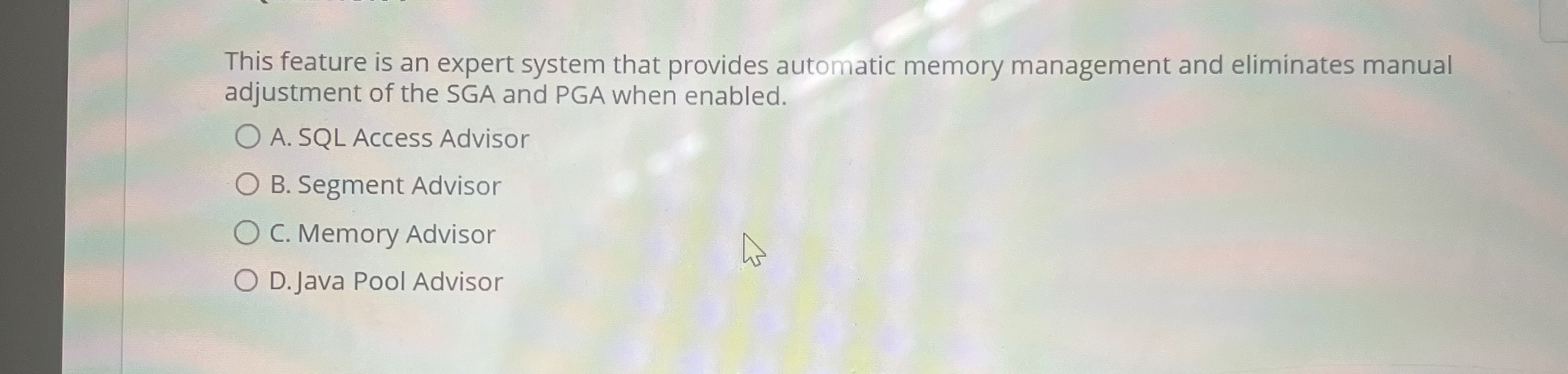 This feature is an expert system that provides