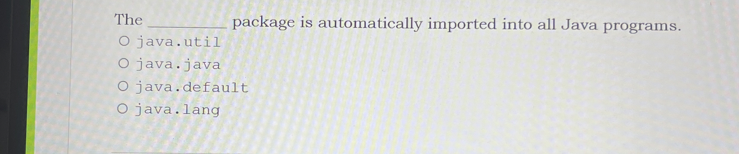 The package is automatically imported into all