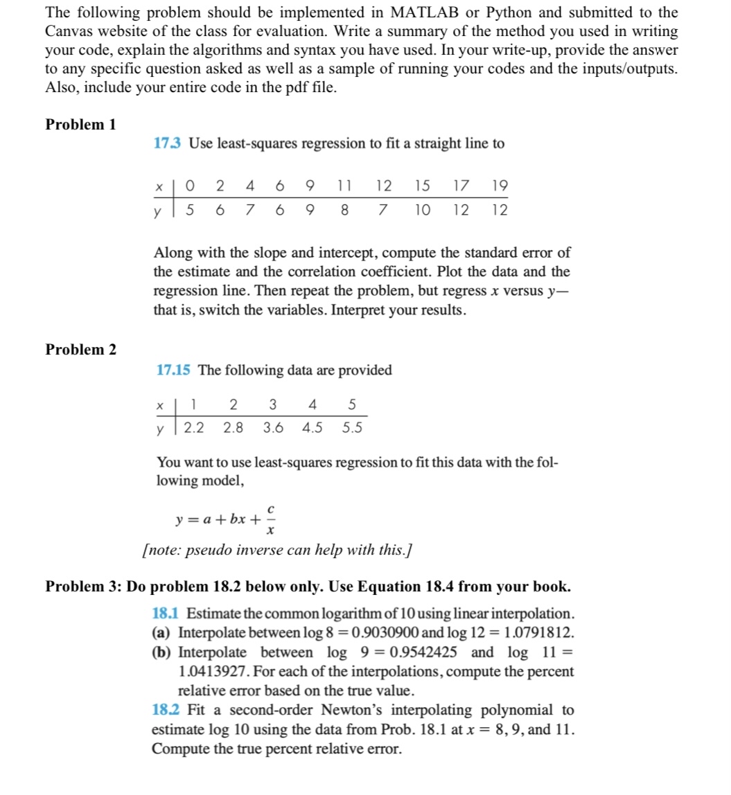 The following problem should be implemented in