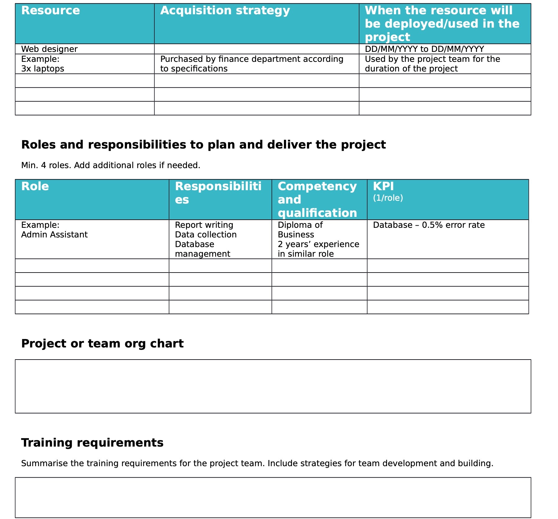 Resource Acquisition strategy When the resource