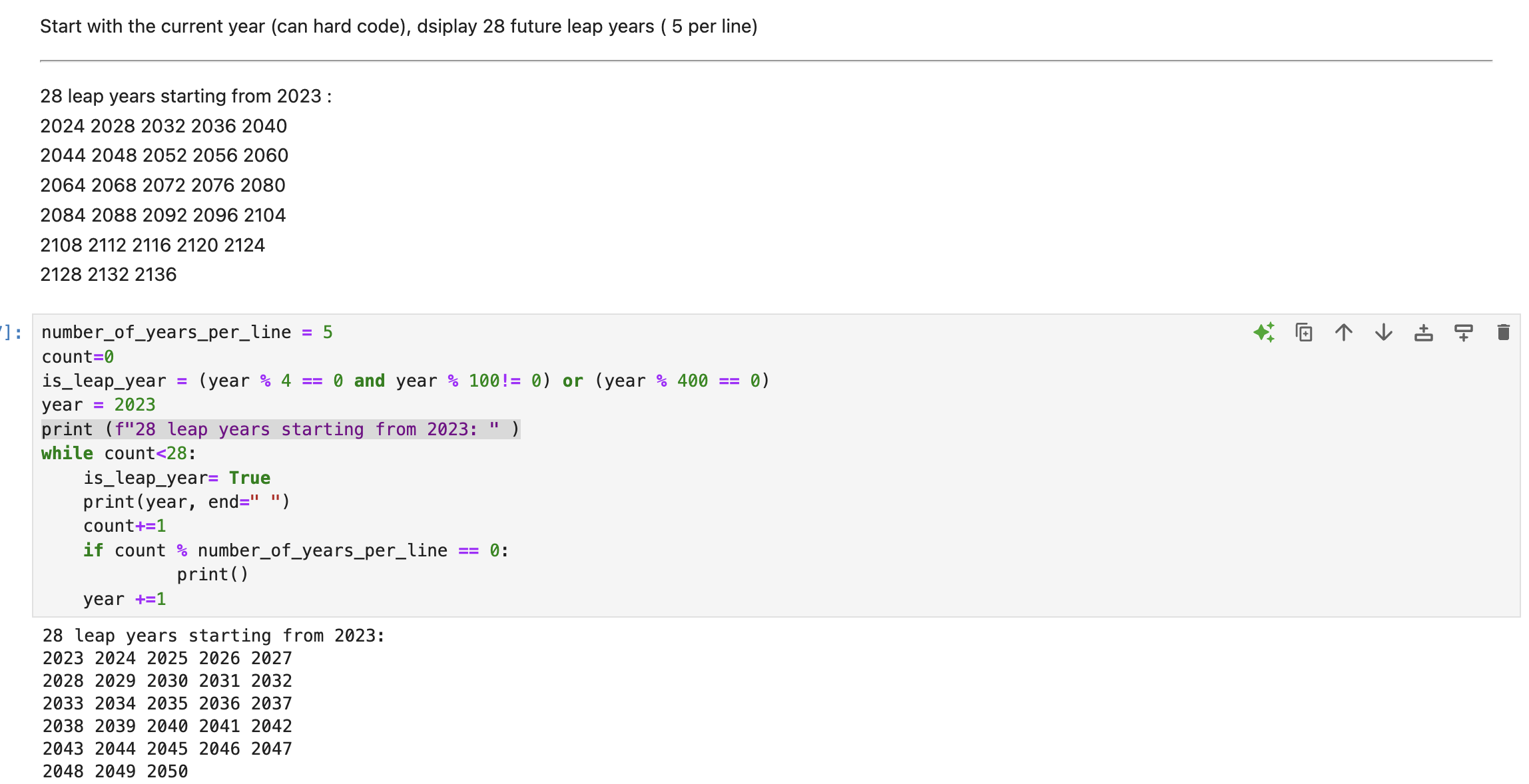 Start with the current year ( can hard code ) ,