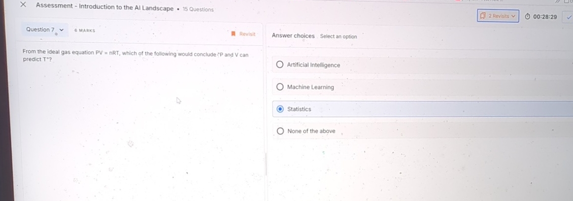 From the ideal gas equation P V = n R T , which
