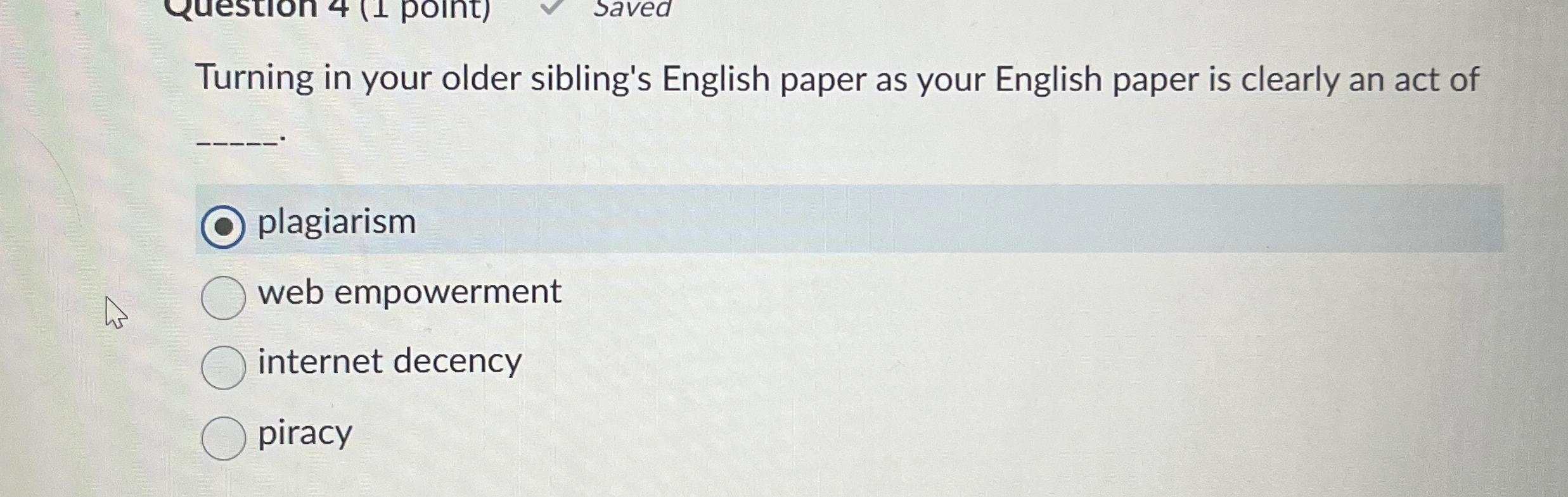 Turning in your older sibling's English paper as