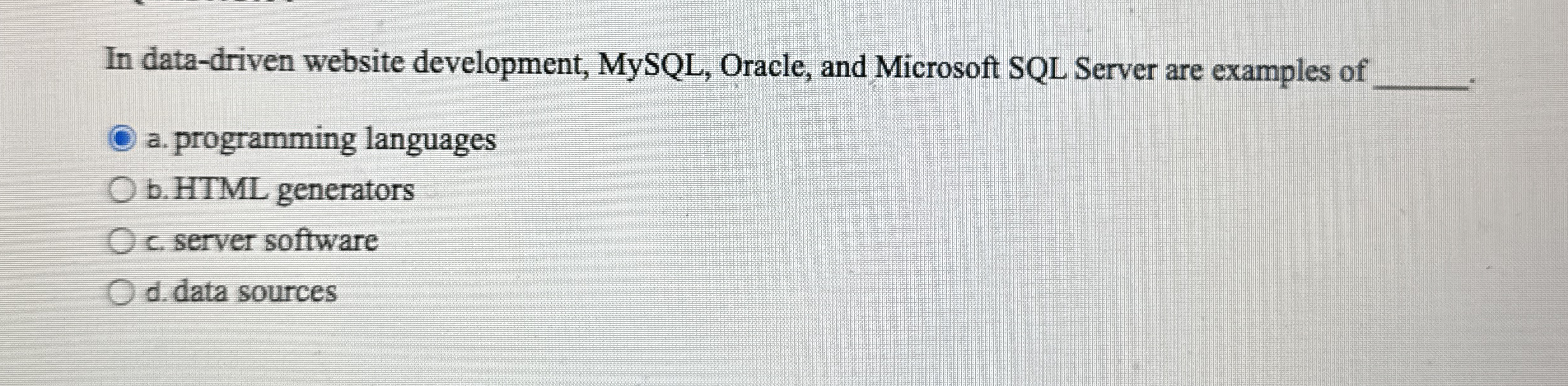 In data - driven website development, MySQL ,