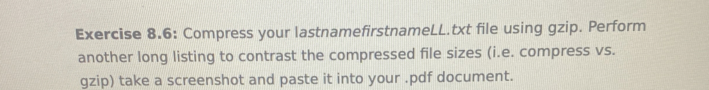 Exercise 8 . 6 : Compress your