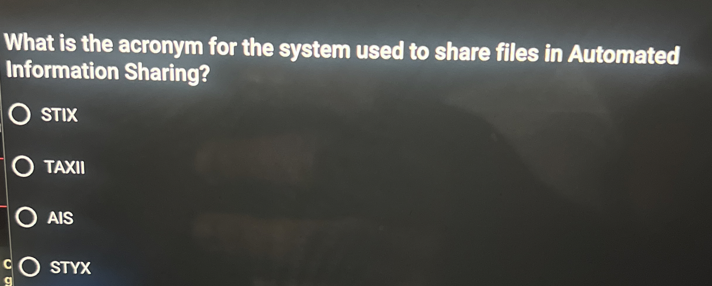 What is the acronym for the system used to share