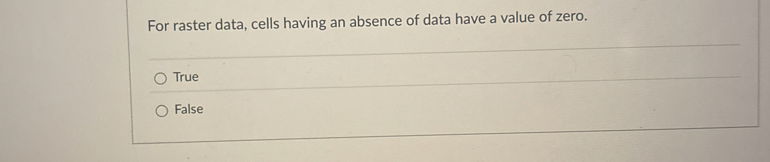 For raster data, cells having an absence of data