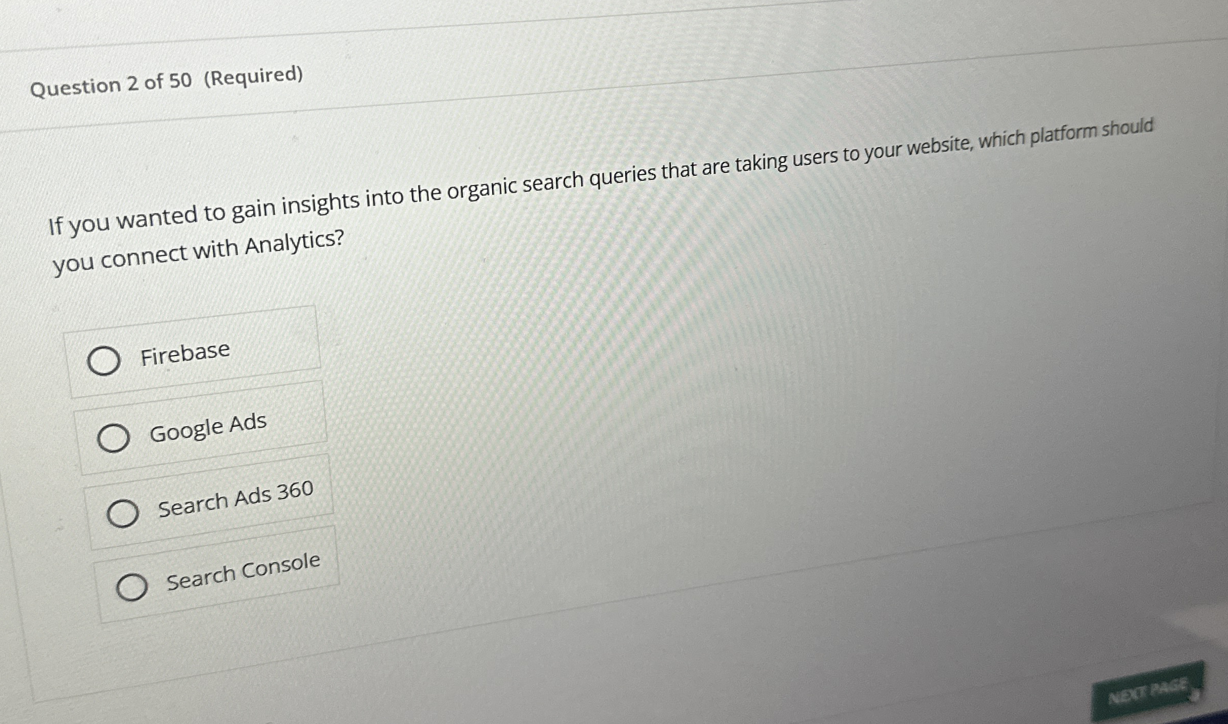 Question 2 of 5 0 ( Required ) If you wanted to