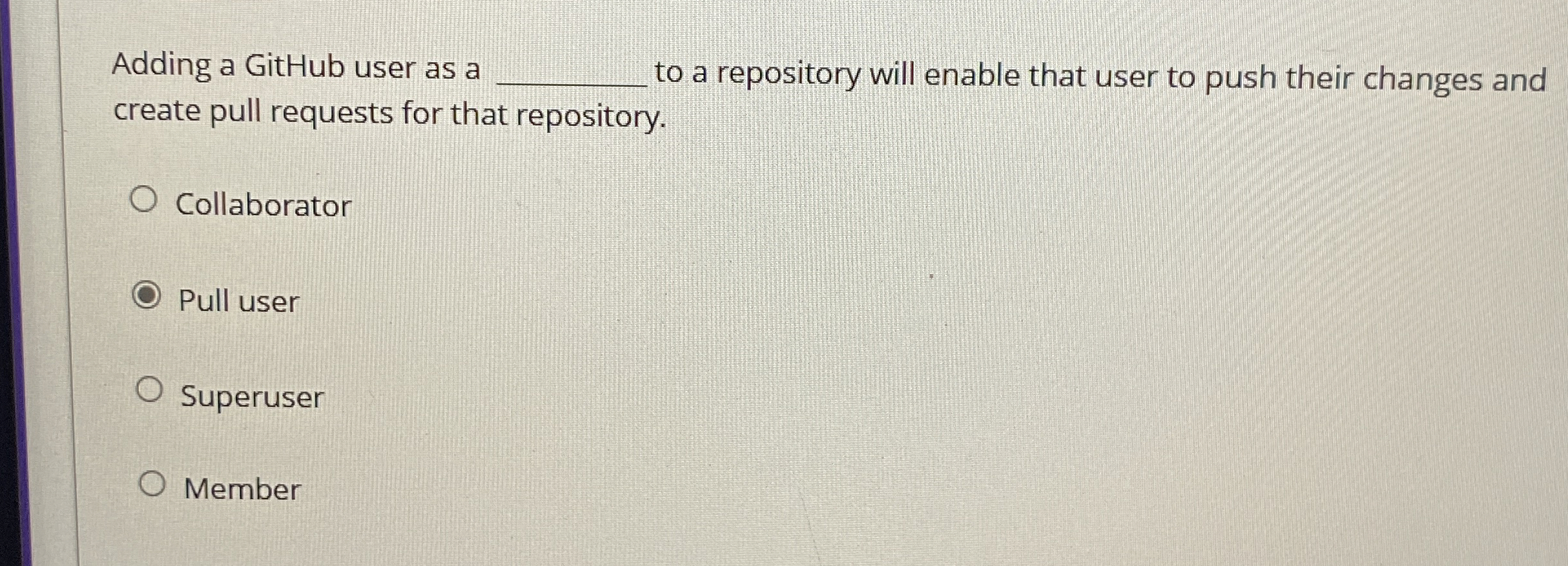 Adding a GitHub user as a q , to a repository