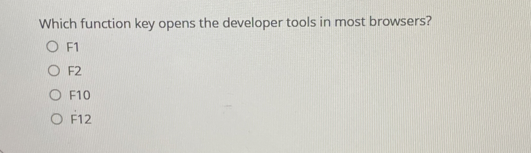 Which function key opens the developer tools in