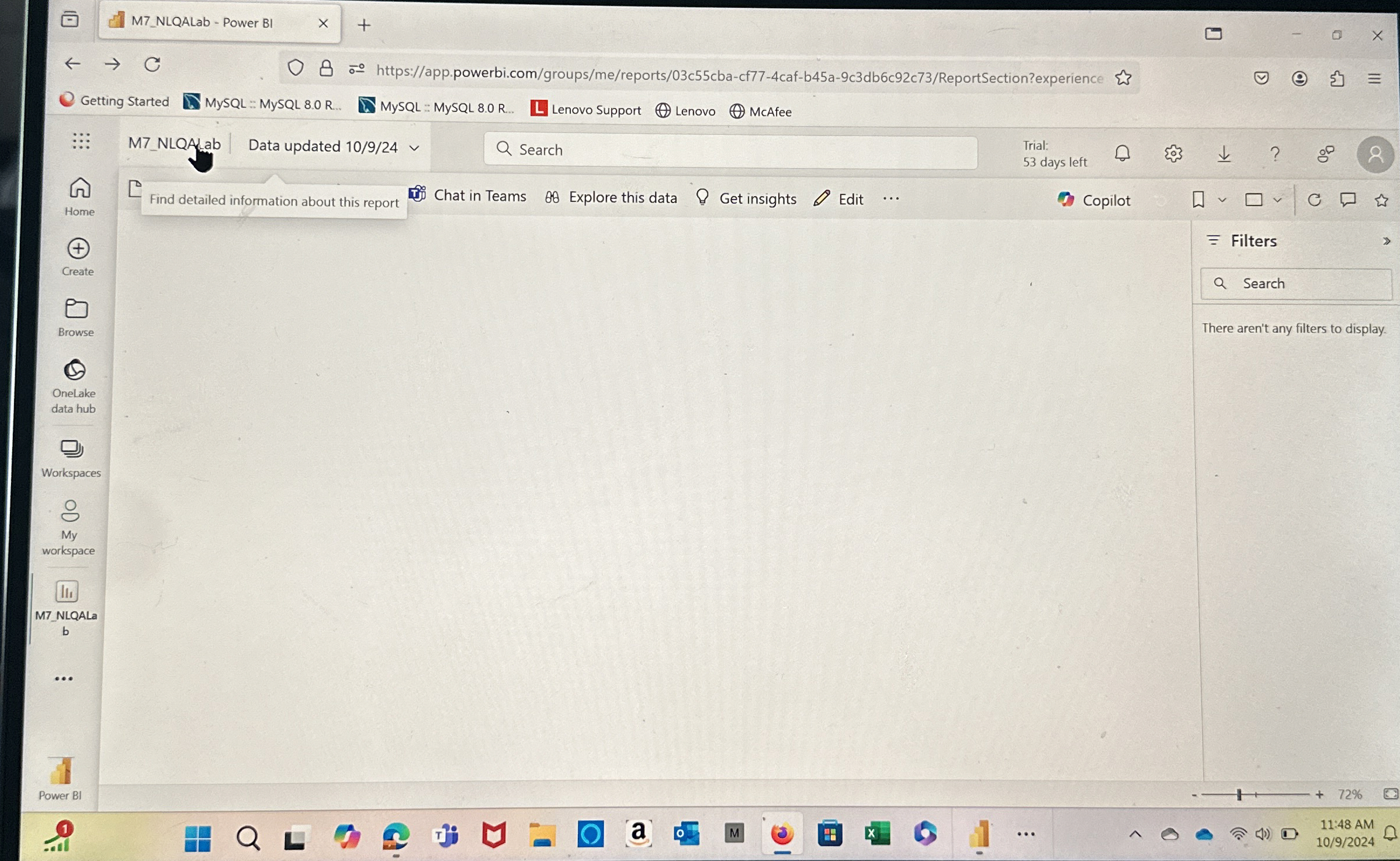 M 7 _ NLQALab - Power BI Getting Started MySQL::