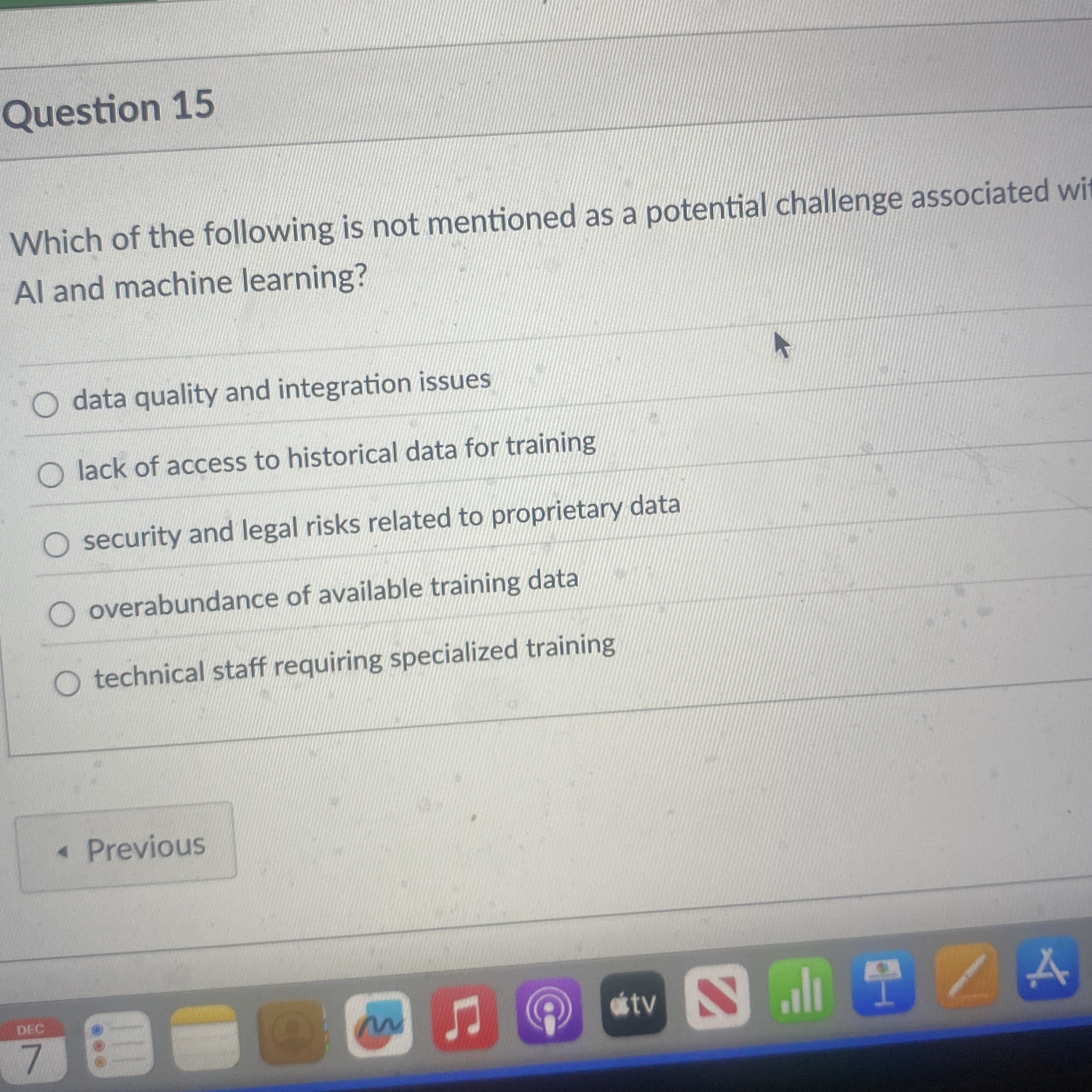 Question 1 5 Which of the following is not