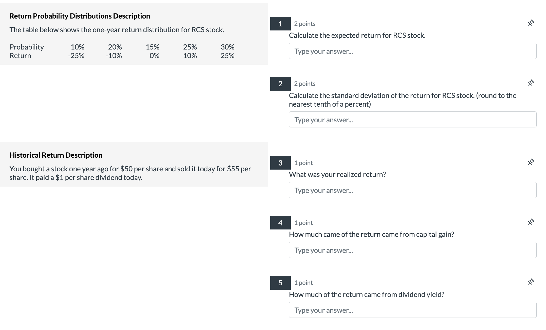 Return Probability Distributions Description 2