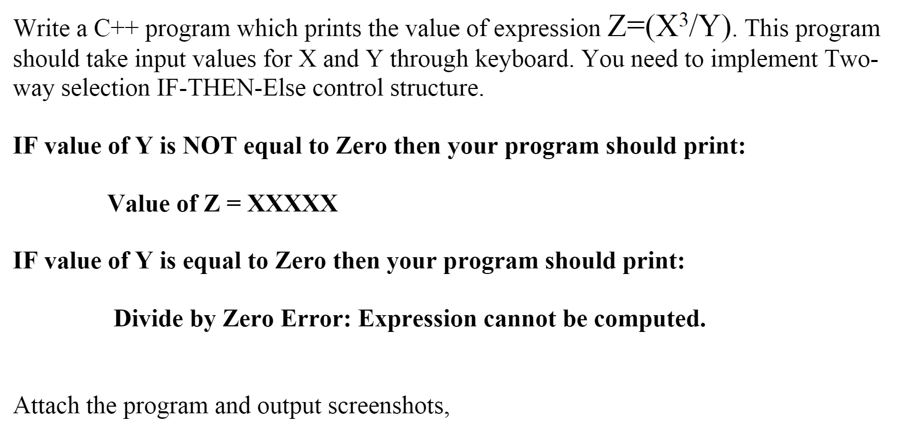 Write a C + + program which prints the value of