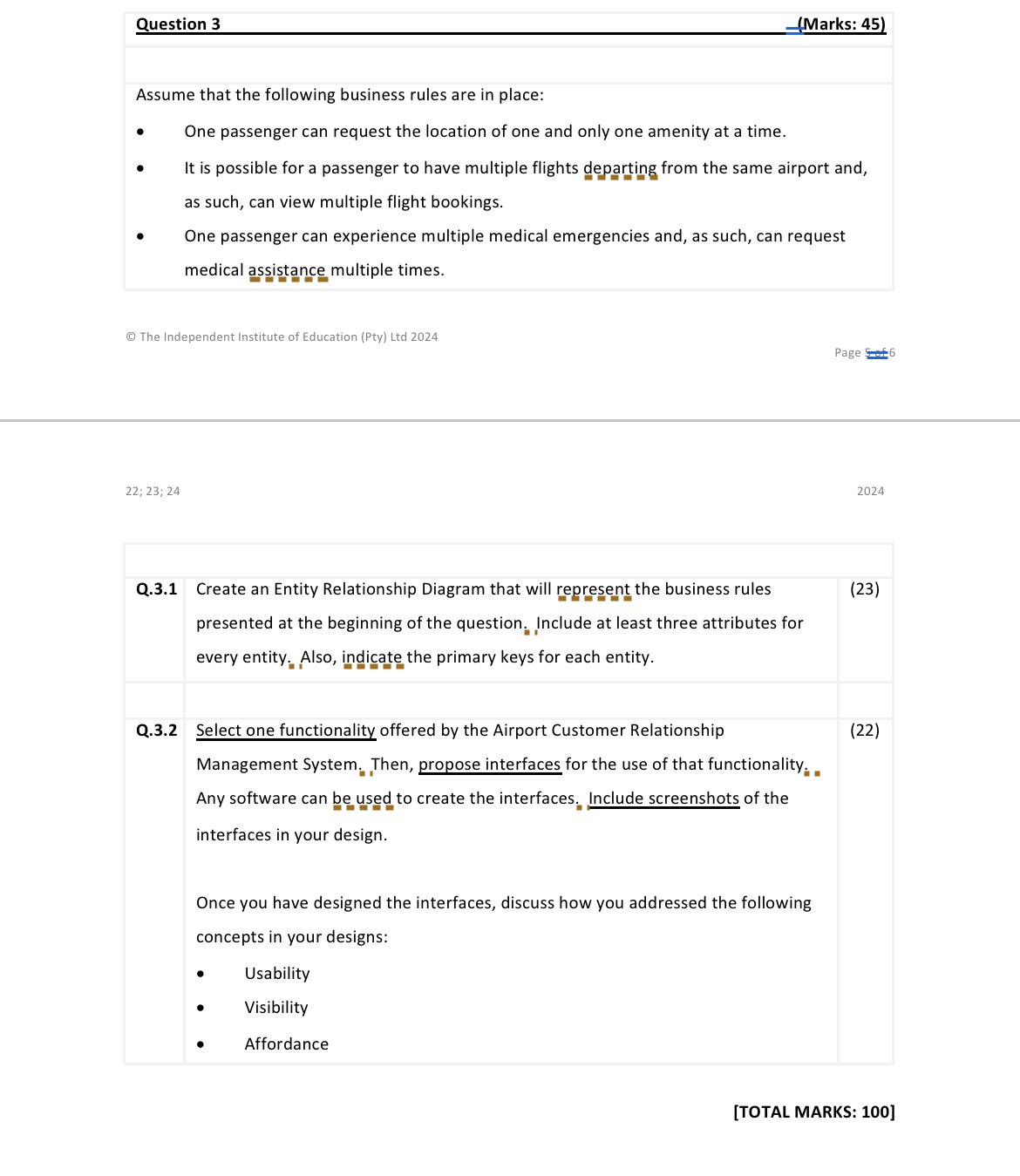 Assume that the following business rules are in