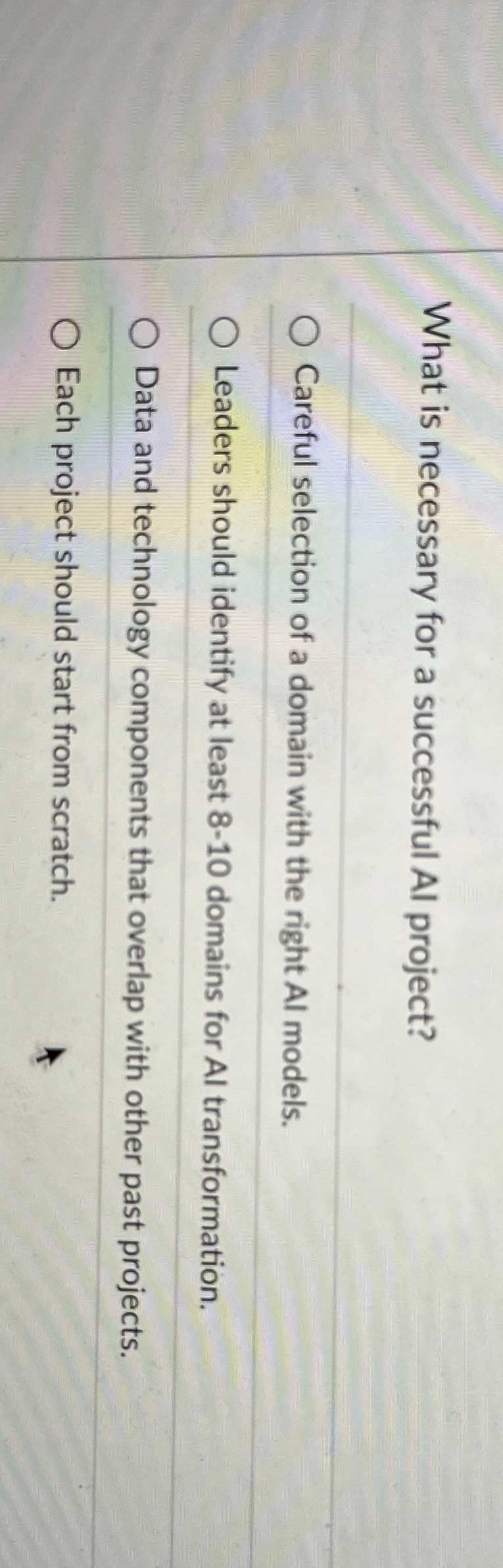 What is necessary for a successful Al project?