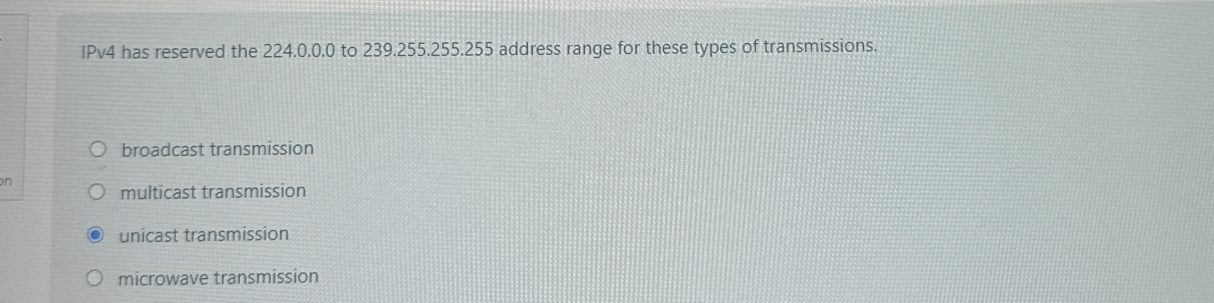 IPv 4 has reserved the 2 2 4 . 0 . 0 . 0 to 2 3 9
