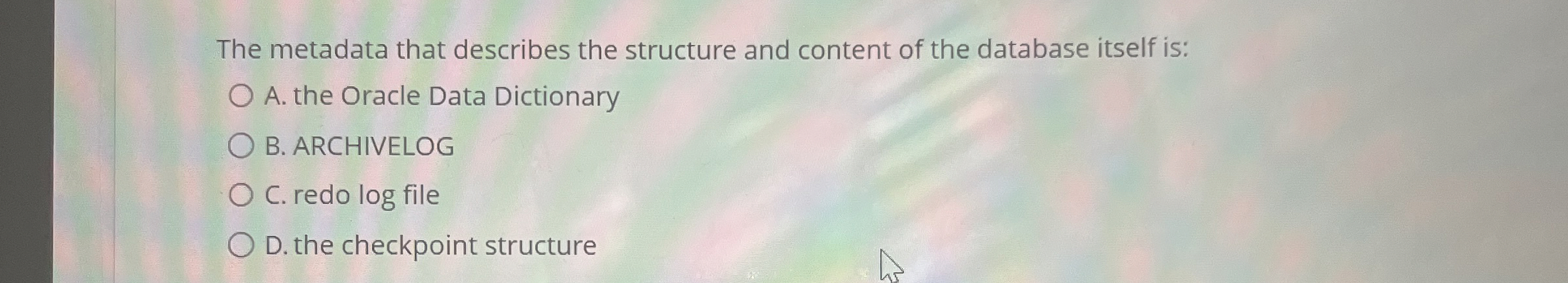 The metadata that describes the structure and