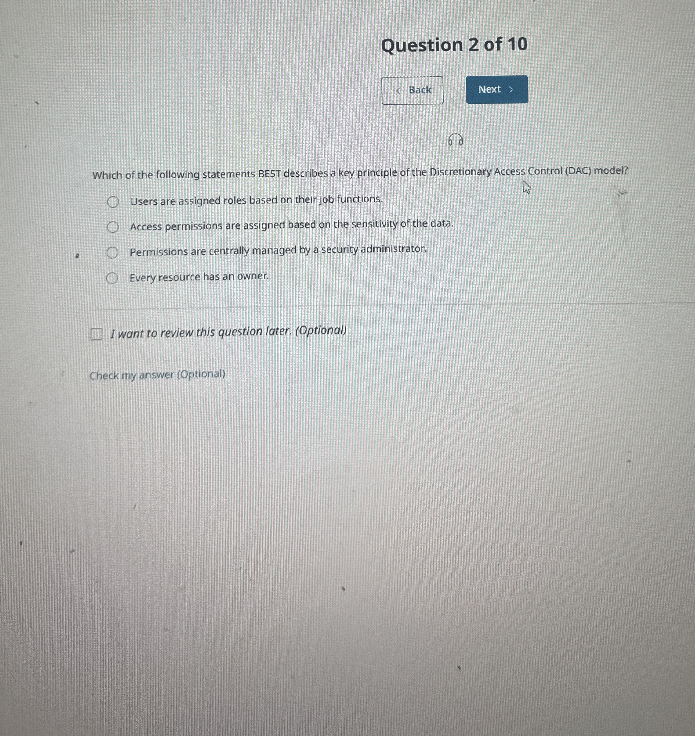 Question 2 of 1 0 6 Which of the following