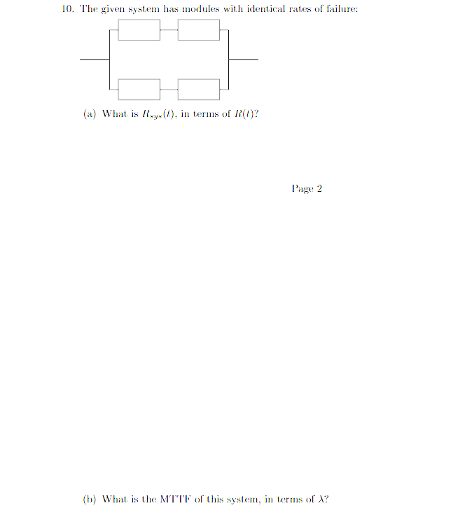 The given svstem has modules with identical rates