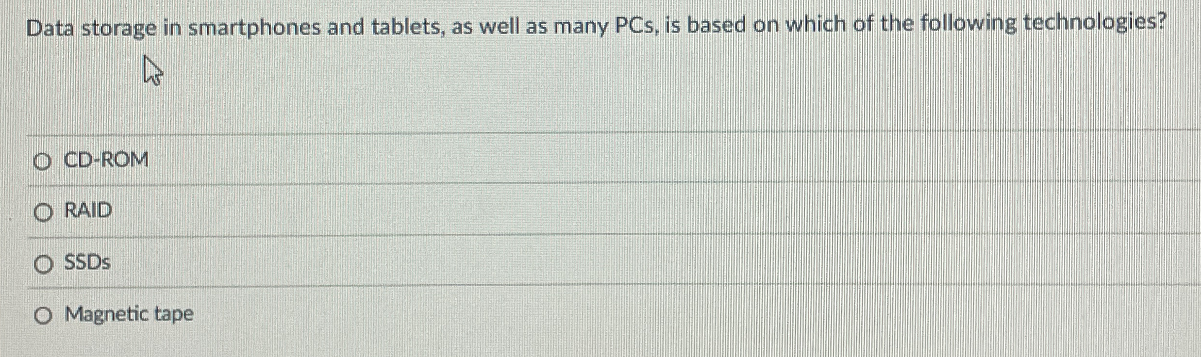 Data storage in smartphones and tablets, as well