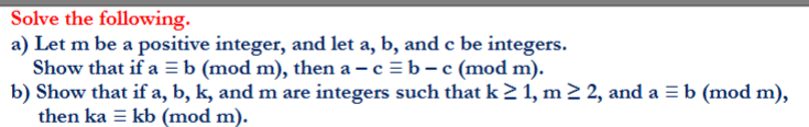 Solve the following. a ) Let m be a positive