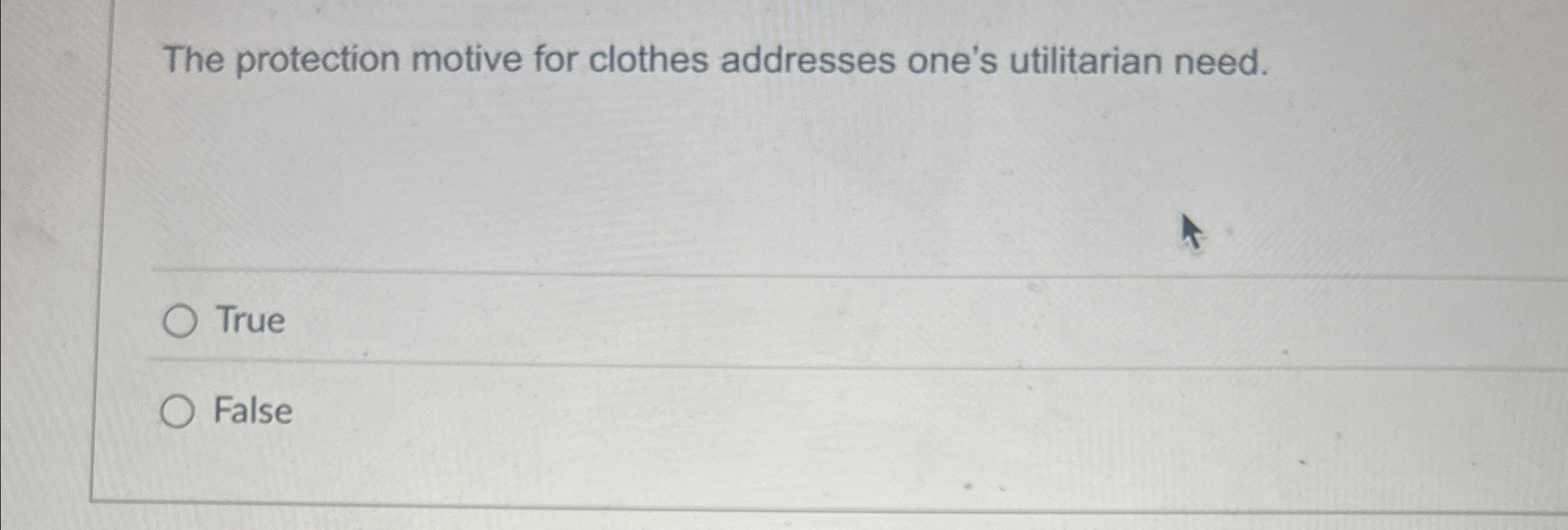 The protection motive for clothes addresses one's