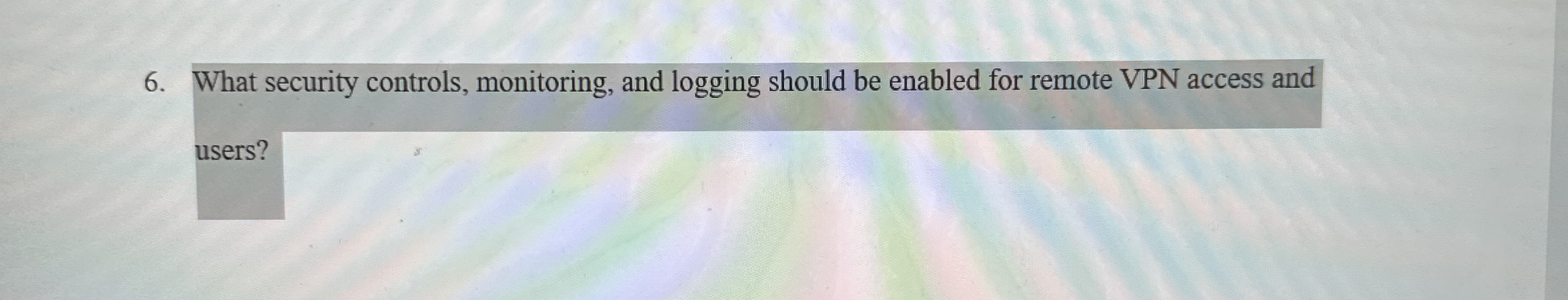 What security controls, monitoring, and logging