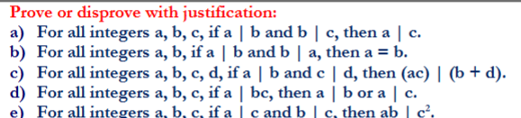 Prove or disprove with justification: a ) For all