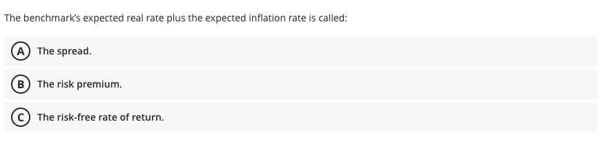 The benchmark's expected real rate plus the