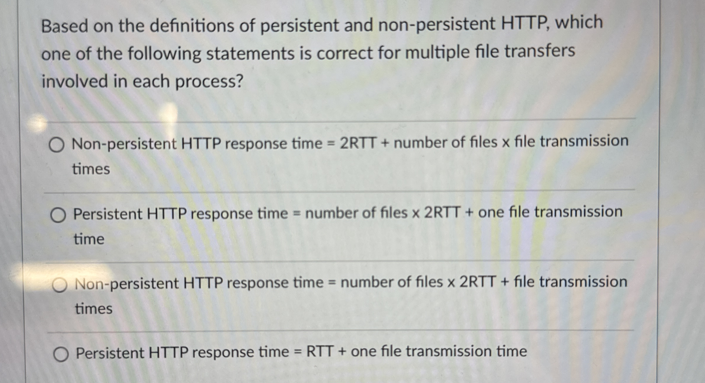 Based on the definitions of persistent and non -