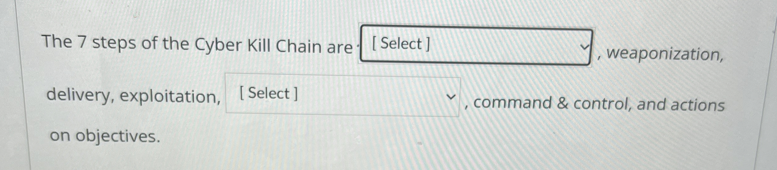 The 7 steps of the Cyber Kill Chain are
