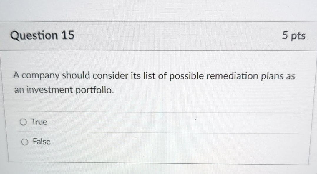 Question 1 5 A company should consider its list