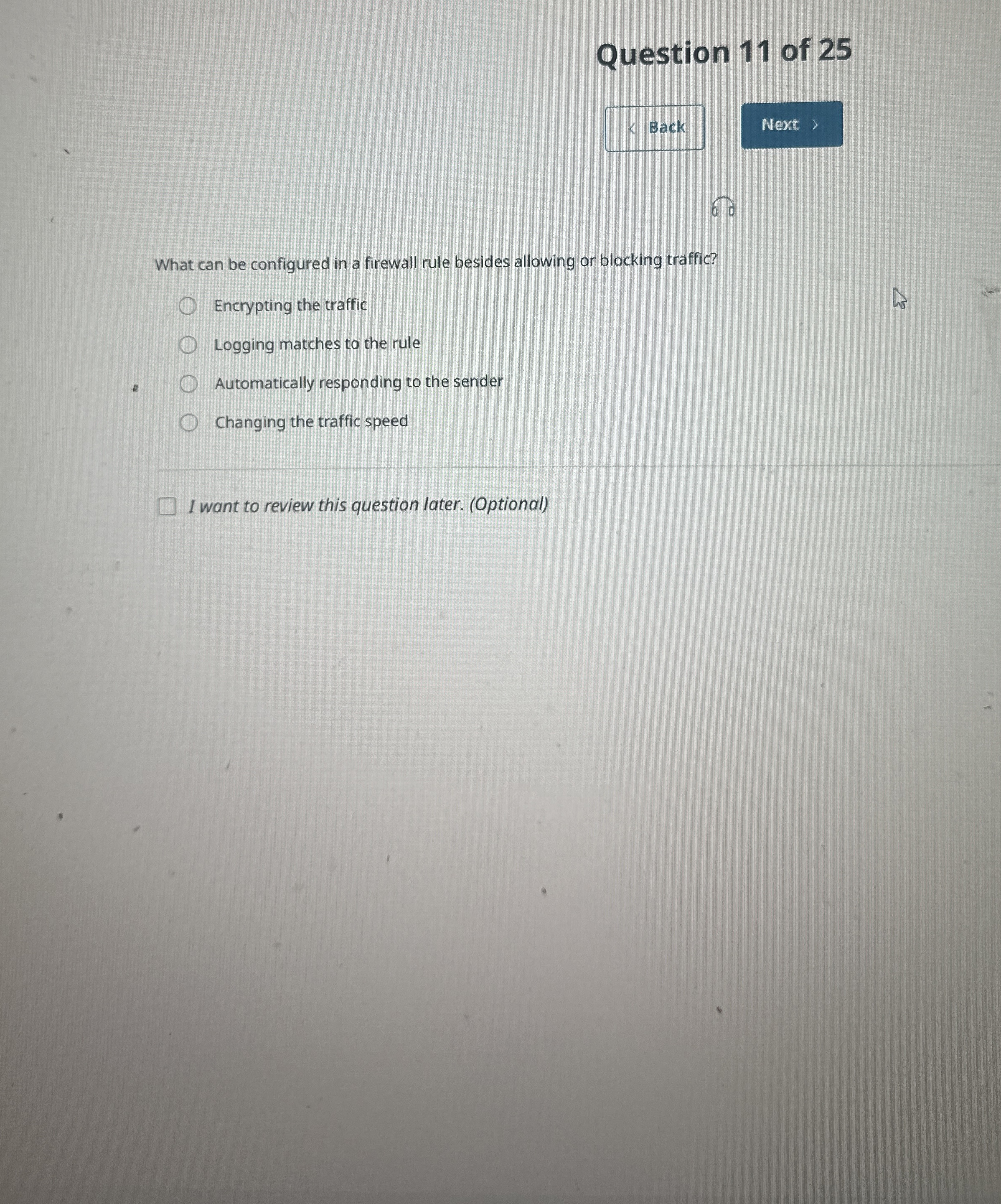Question 1 1 of 2 5 Back What can be configured