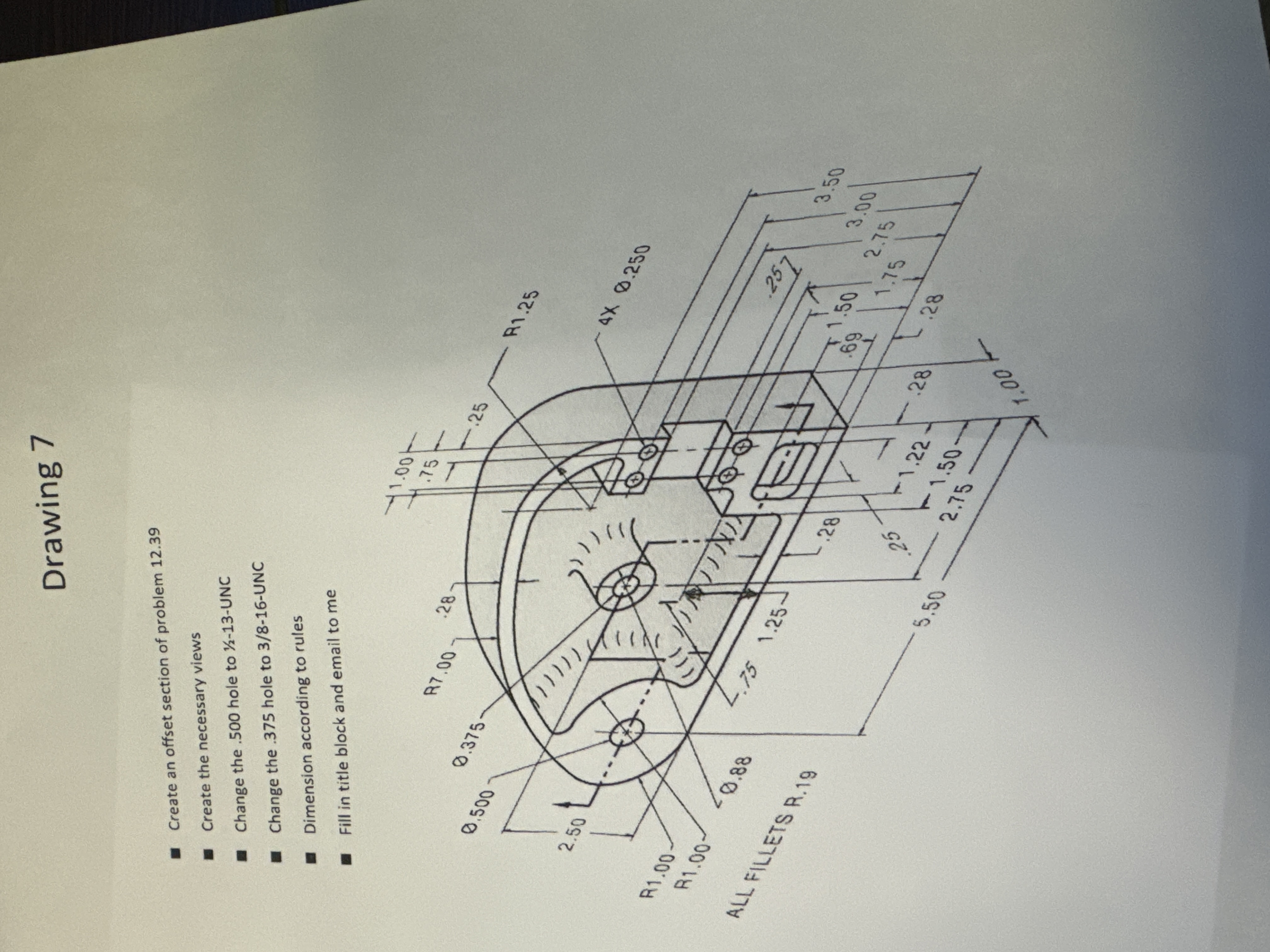 Drawing 7 Create an offset section of problem 1 2