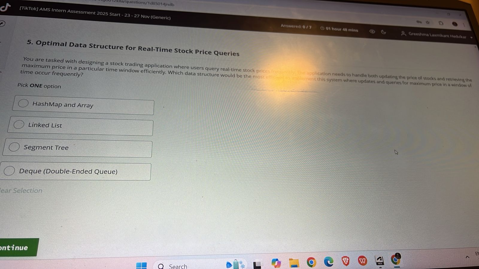 5 . Optimal Data Structure for Real - Time Stock