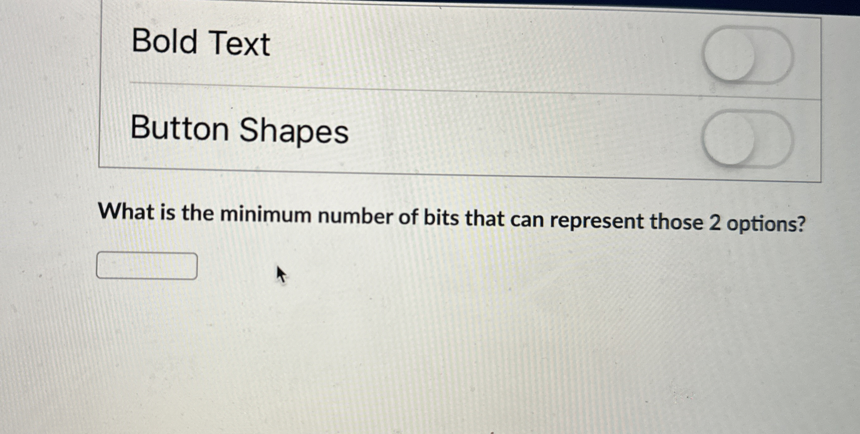 Bold Text Button Shapes What is the minimum