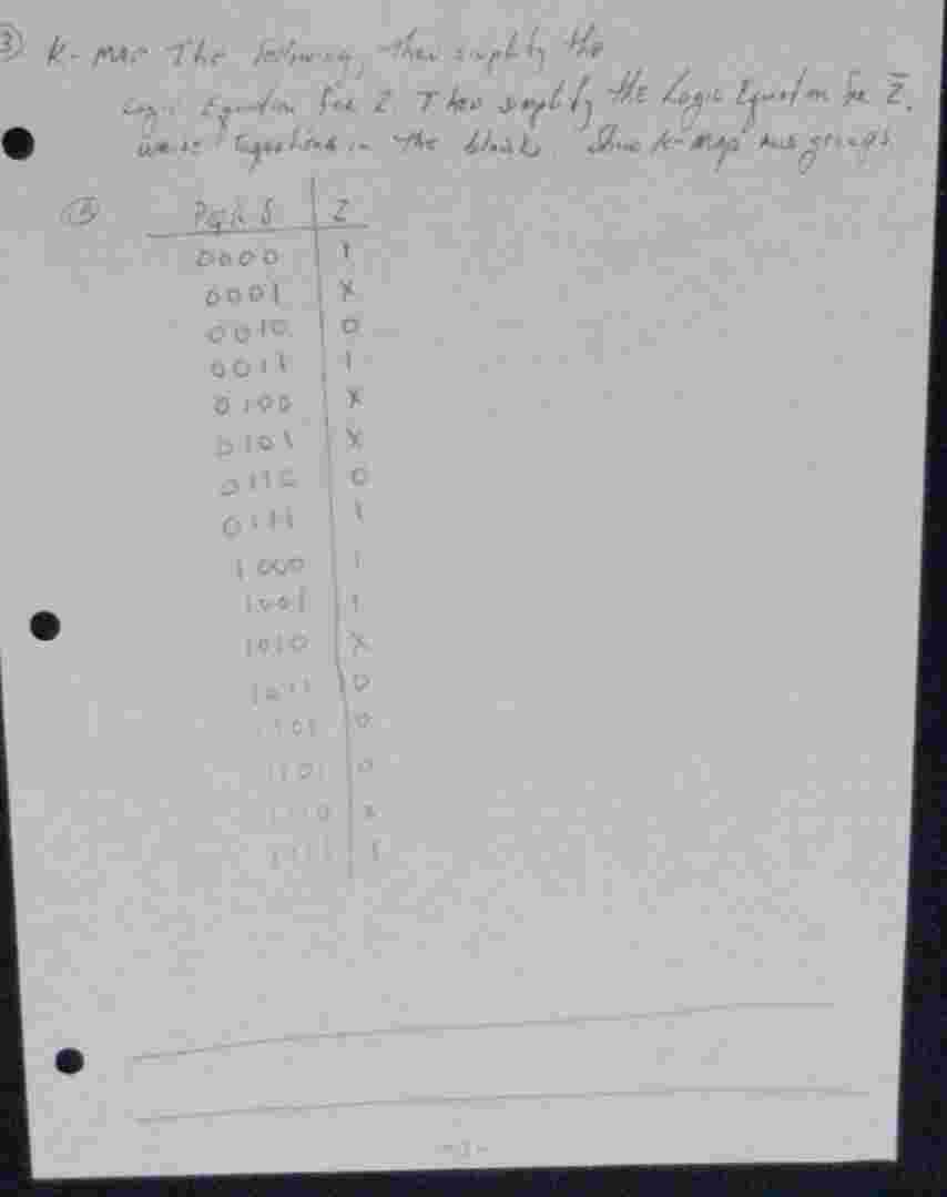 K - map the following, then simplify the logic