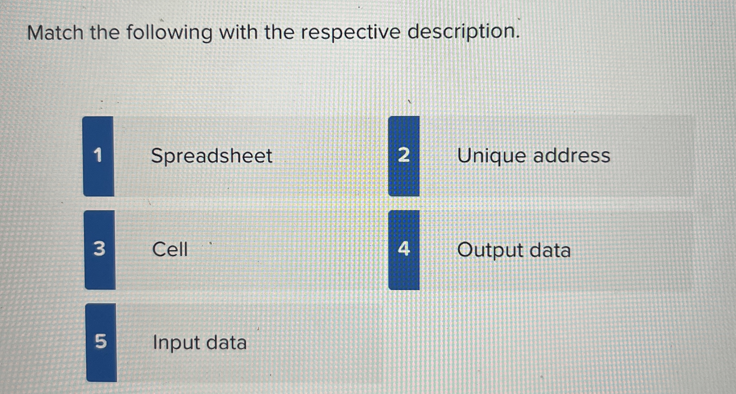 Match the following with the respective