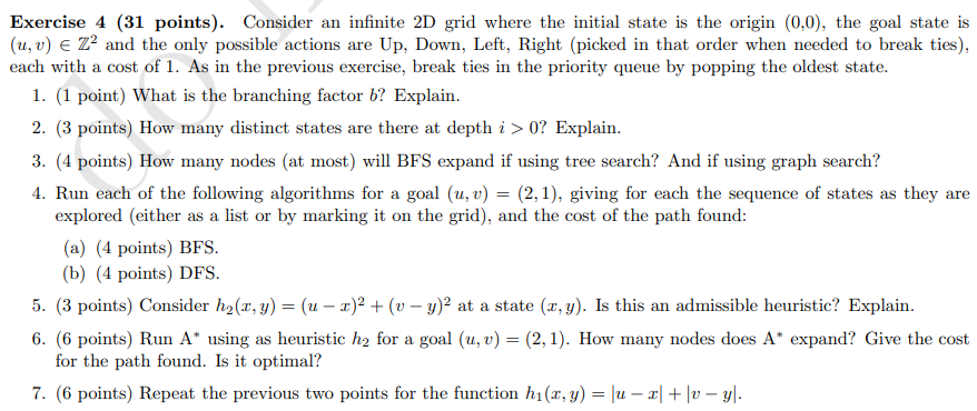 Exercise 4 ( 3 1 points ) . Consider an infinite