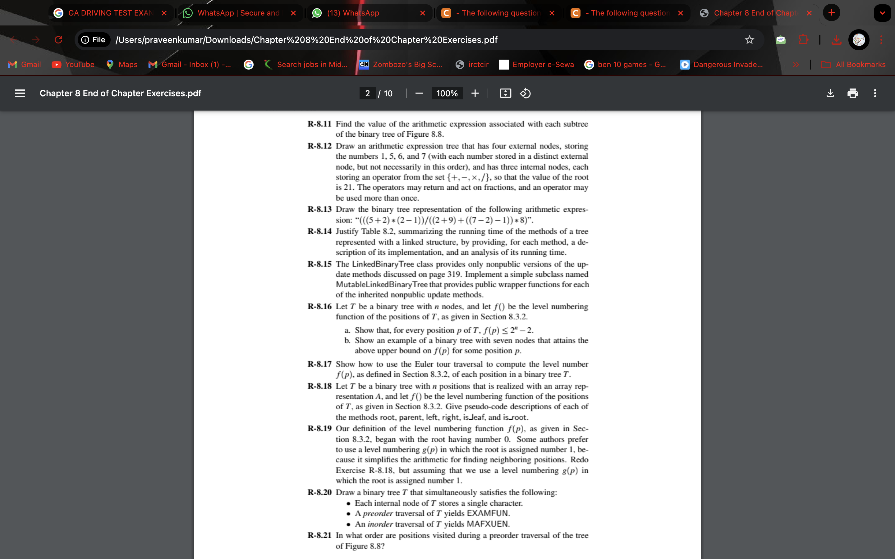 R - 8 . 1 1 Find the value of the arithmetic