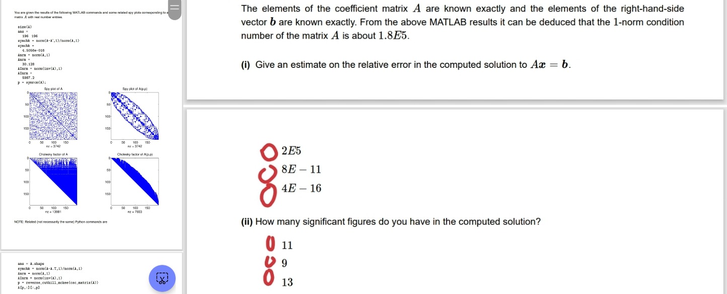 The elements of the coefficient matrix \ ( A \ )