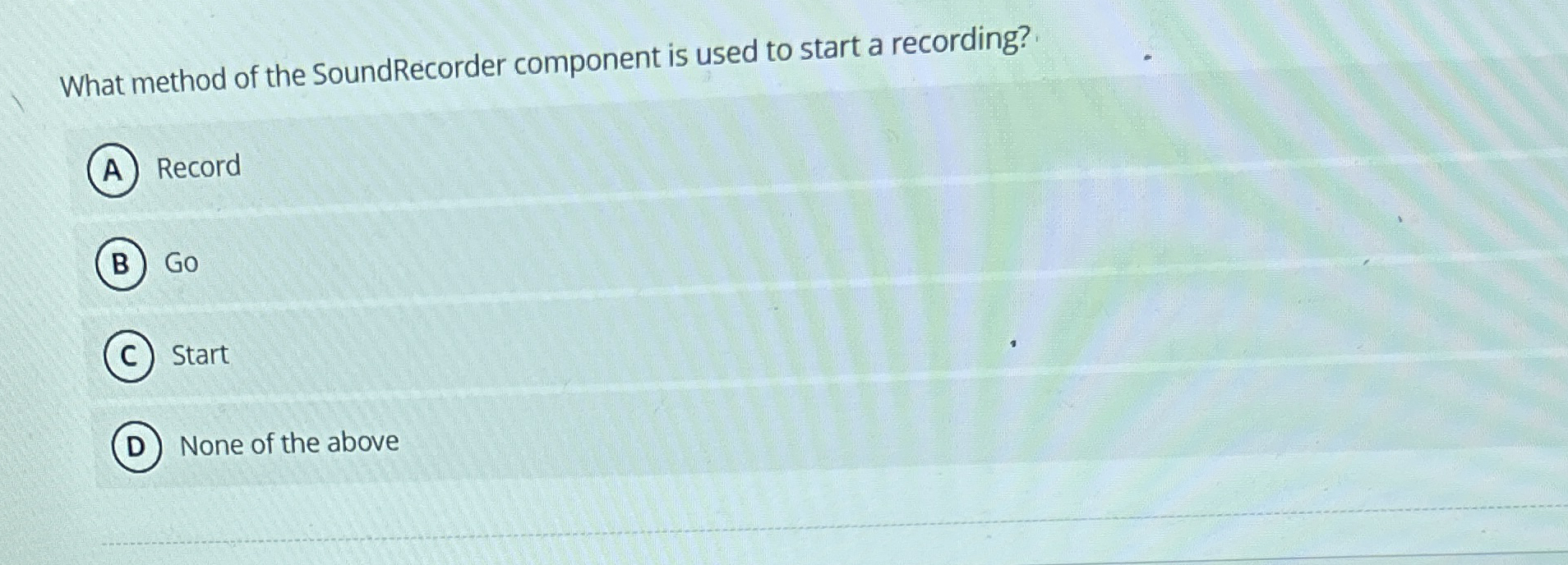 What method of the SoundRecorder component is