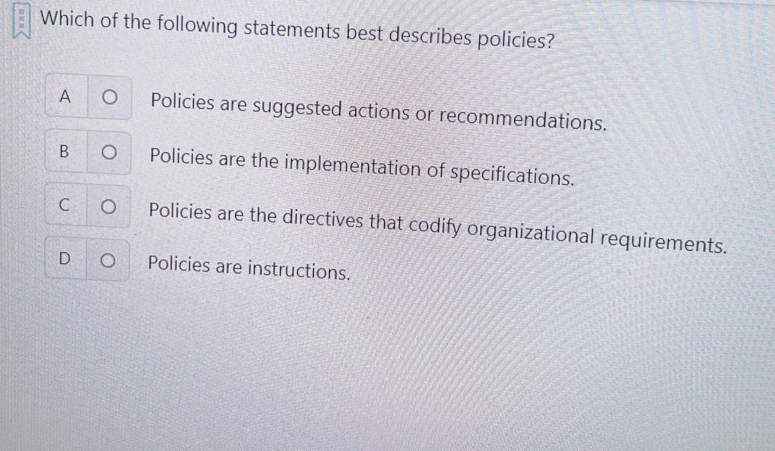 Which of the following statements best describes